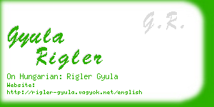 gyula rigler business card